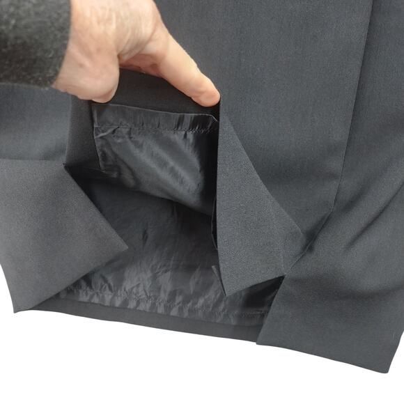 Anne Klein Black Suit Womens 12 Jacket Skirt Set Fully Lined Slits Business Work - Picture 7 of 13